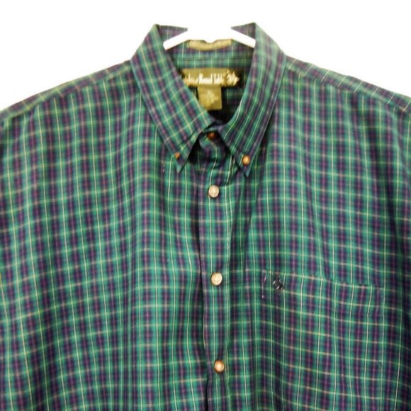 Mens Knights of Round Table Green Plaid SS Shirt - Picture 2 of 8